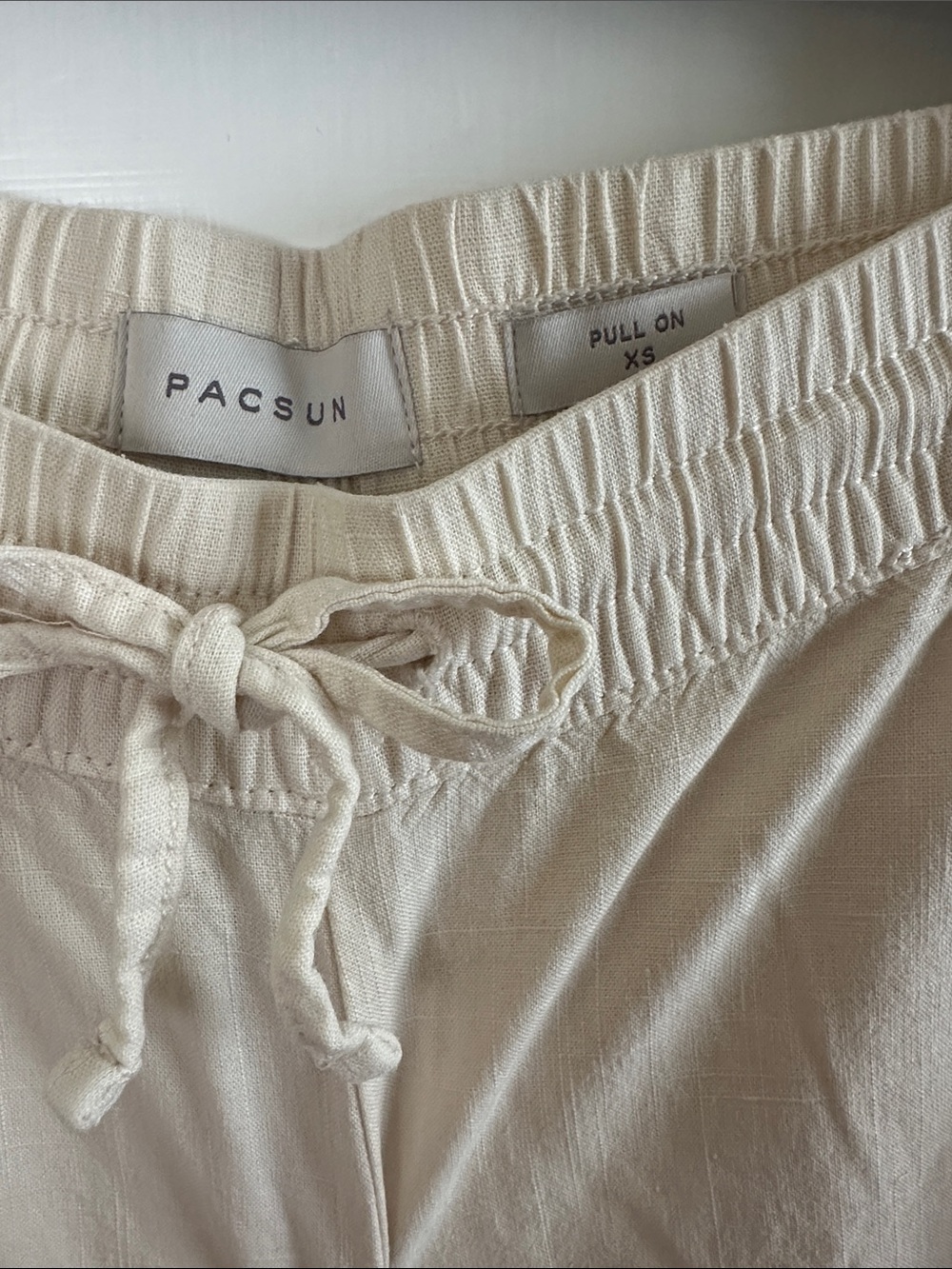 Ivory Drawstring Wide-Leg Pants - Picture 2 of 3